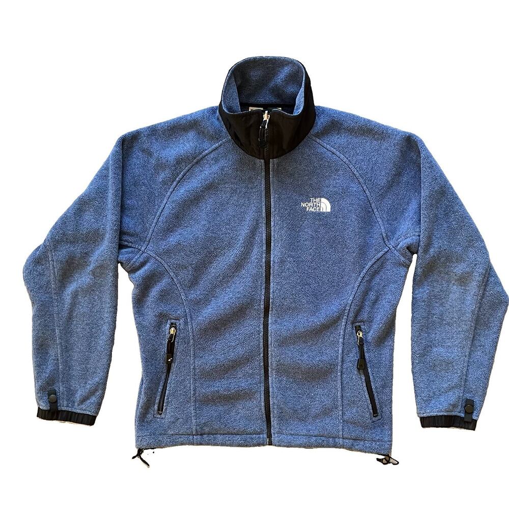 The North Face Womens Blue Heather Polartec Full Zip Fleece Jacket Size M 14071 - Picture 1 of 9